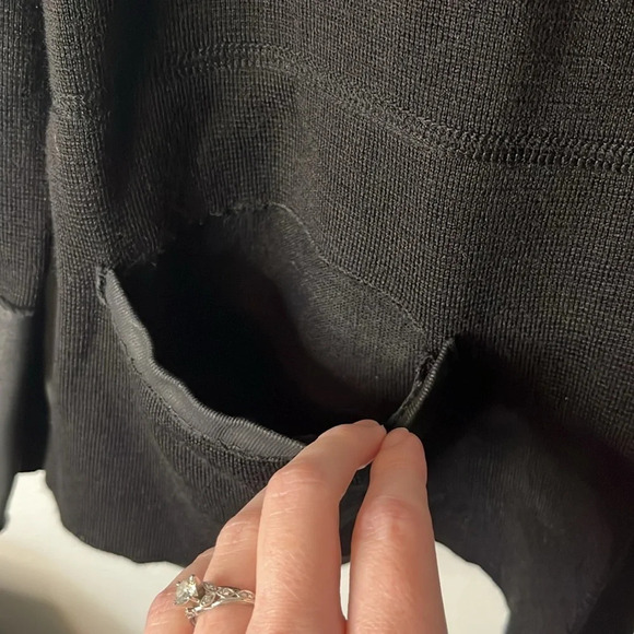 Annette‎ Gortz Black 100% Merino Wool Snap Button Up Blazer Jacket Sz M - Picture 7 of 10